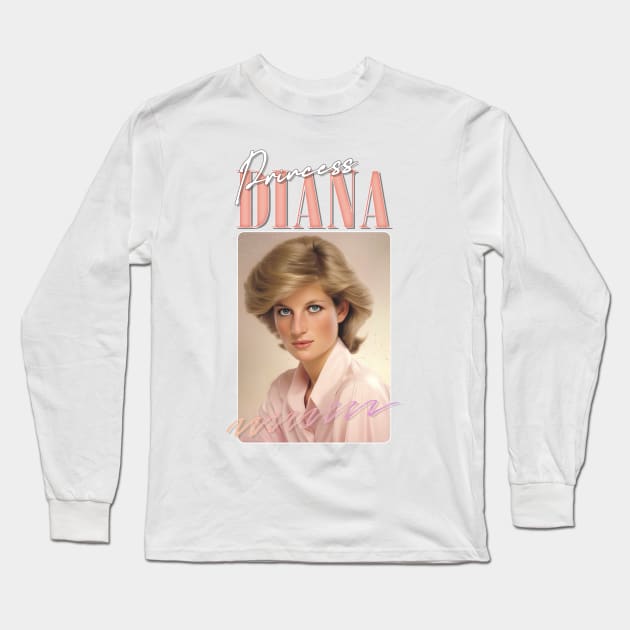 Princess Diana - - 80s Retro Aesthetic Long Sleeve T-Shirt by DankFutura